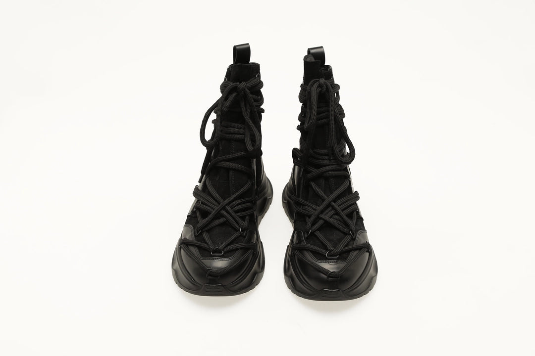 BLACK LONG STRING SHOES