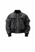COATED BLACK BOMBER JACKET