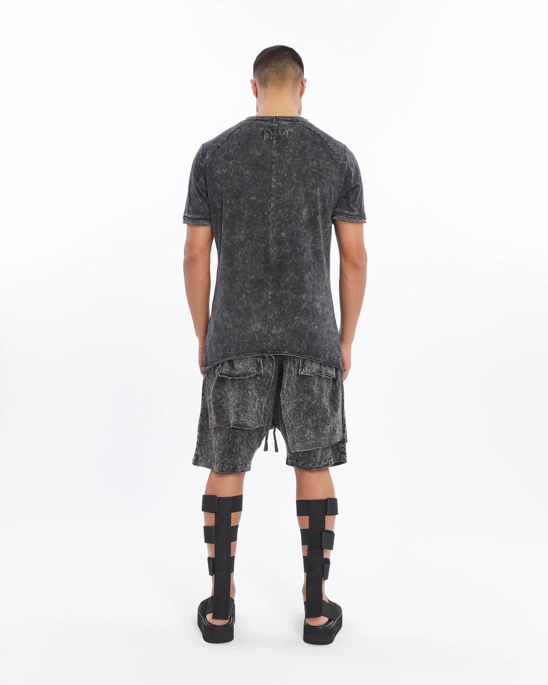 ACID BLACK ASIMETRIC CUT T-SHIRT