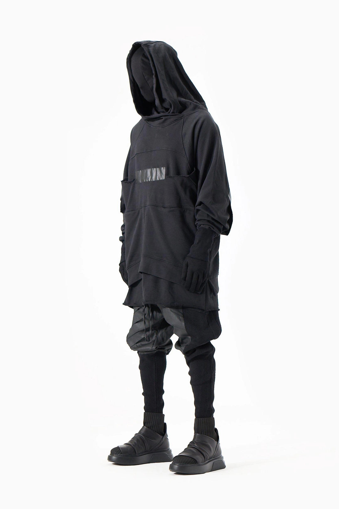 BLACK BANDED SWEATSHIRT