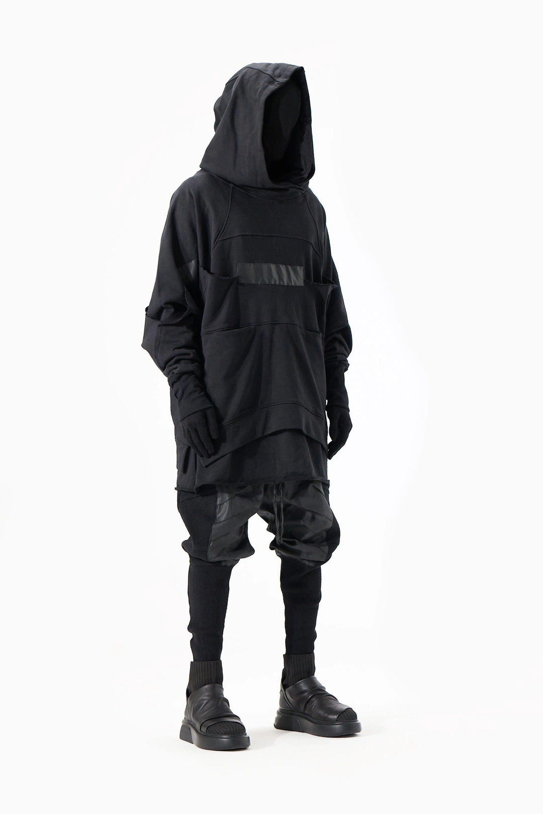 BLACK BANDED SWEATSHIRT