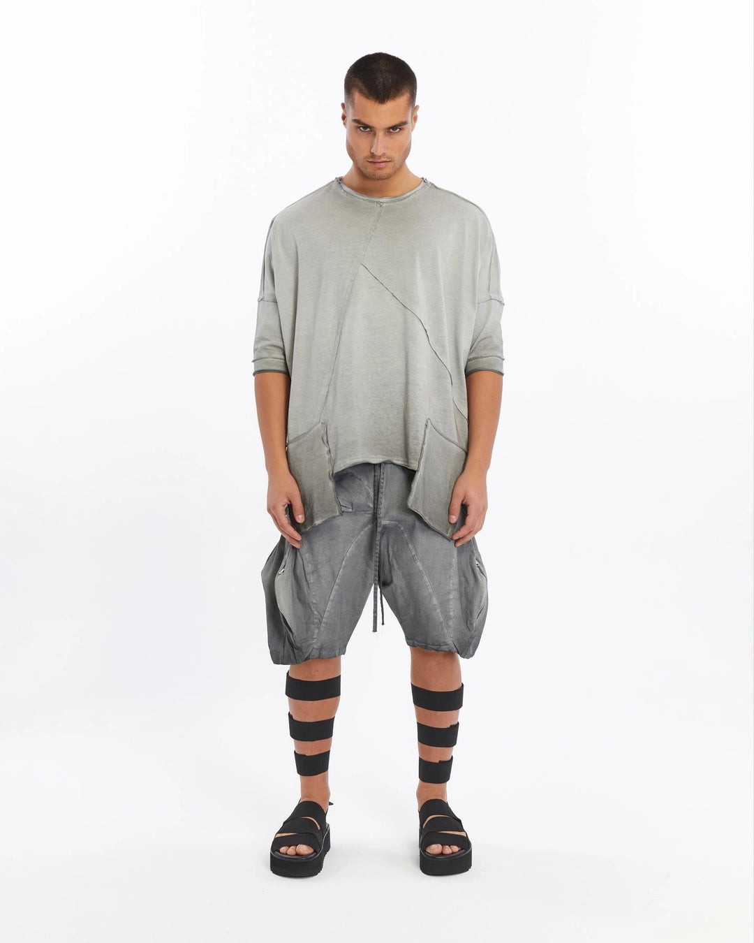 GREY BAT SLEEVE T-SHIRT