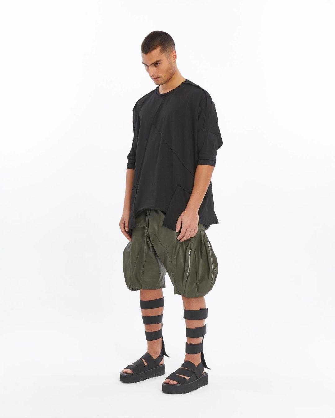 BLACK BAT SLEEVE T-SHIRT