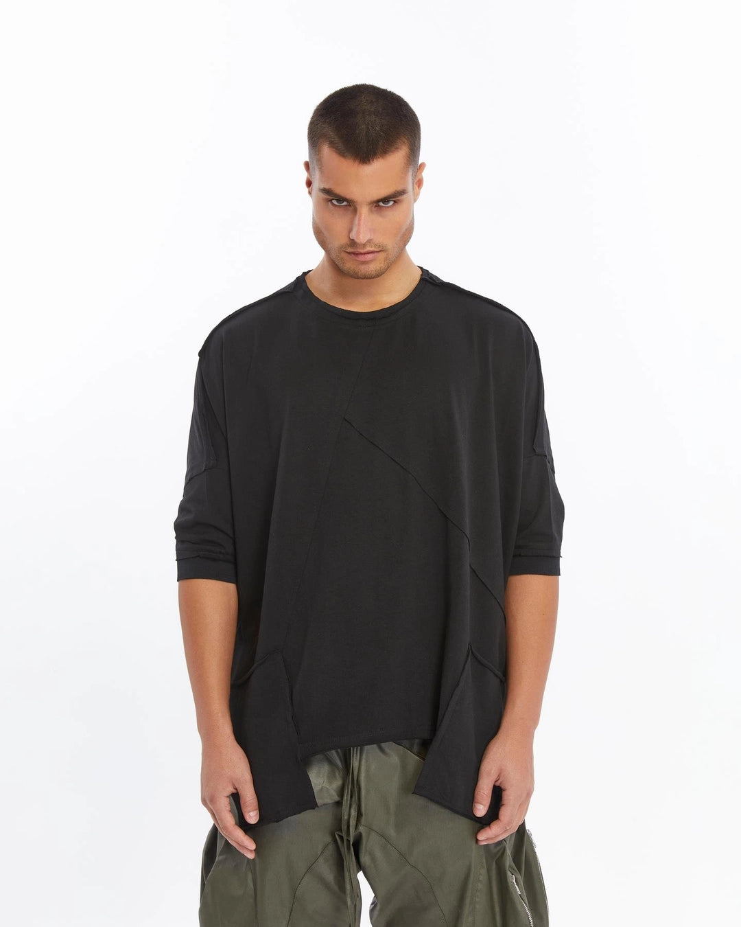 BLACK BAT SLEEVE T-SHIRT