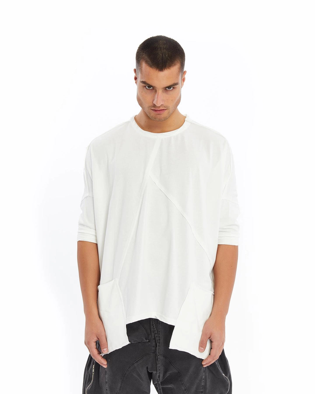 WHITE BAT SLEEVE T-SHIRT