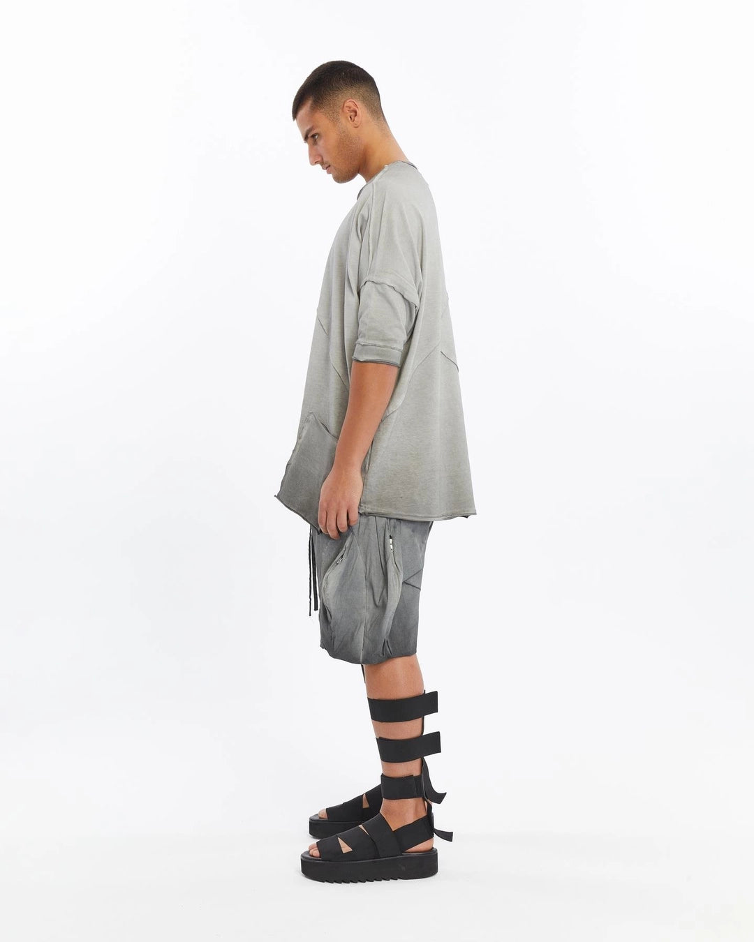 GREY BAT SLEEVE T-SHIRT