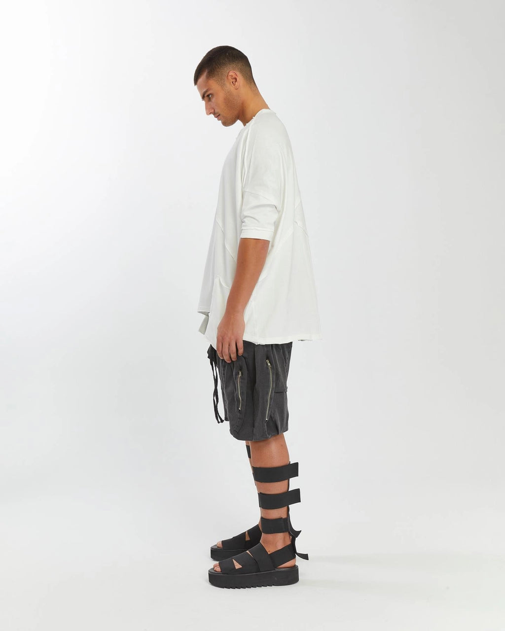 WHITE BAT SLEEVE T-SHIRT