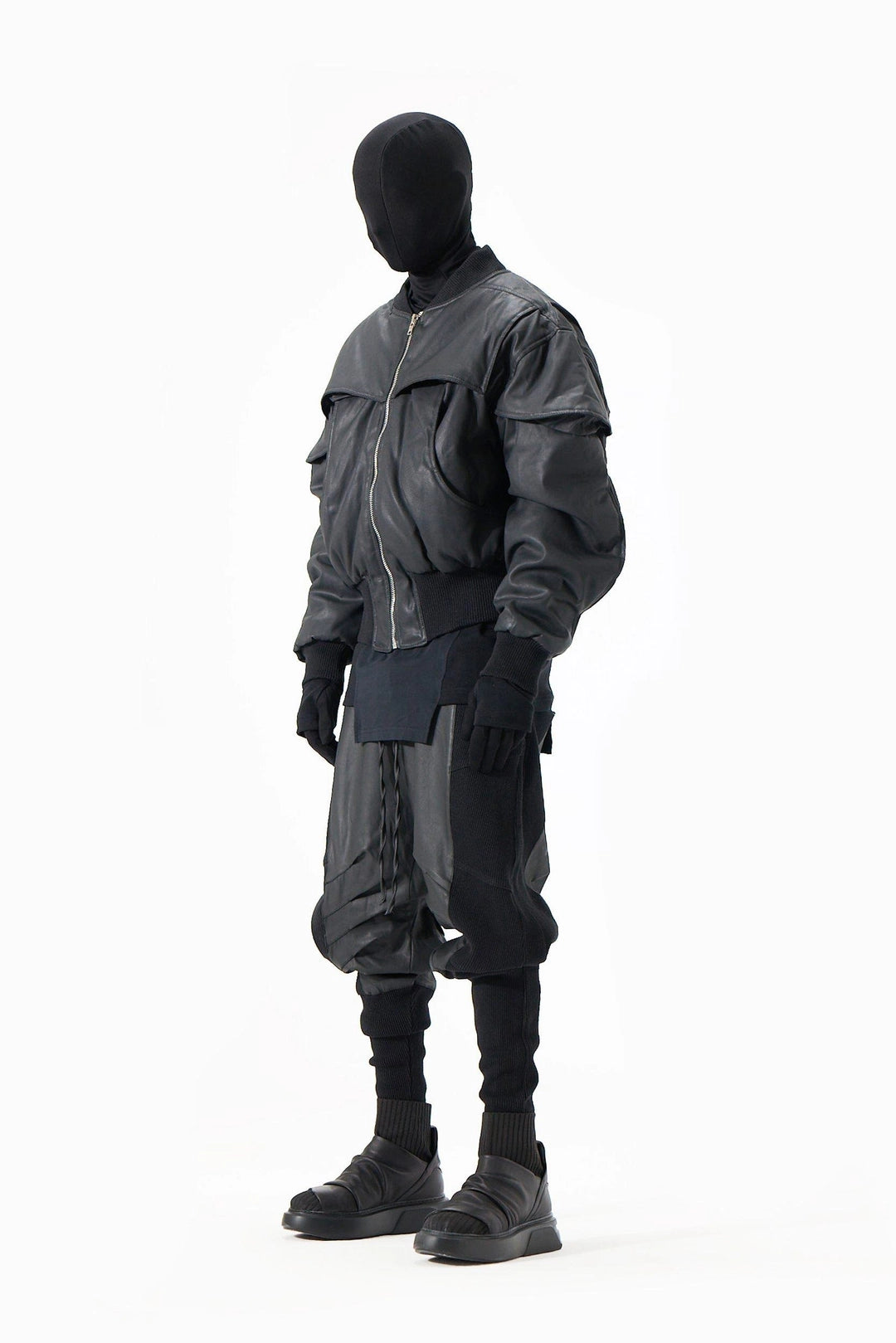 COATED BLACK BOMBER JACKET