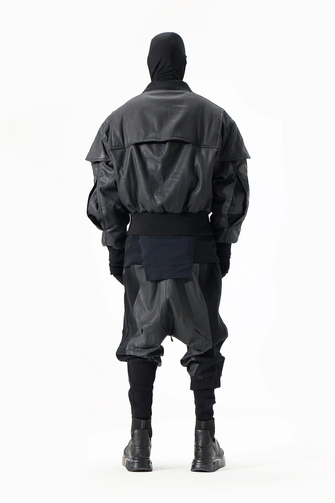 COATED BLACK BOMBER JACKET