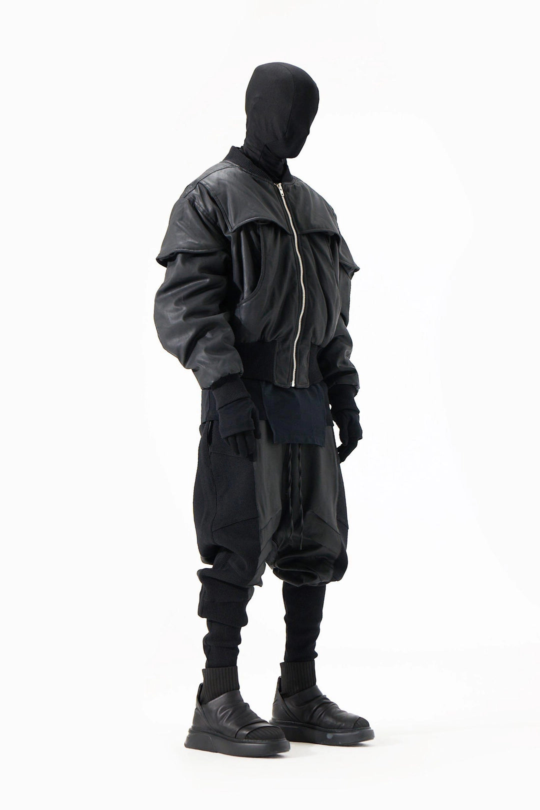 COATED BLACK BOMBER JACKET