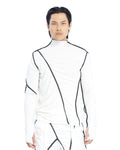 BROKEN LINE TURTLENECK TOP