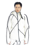BROKEN LINE ZIP-UP TOP