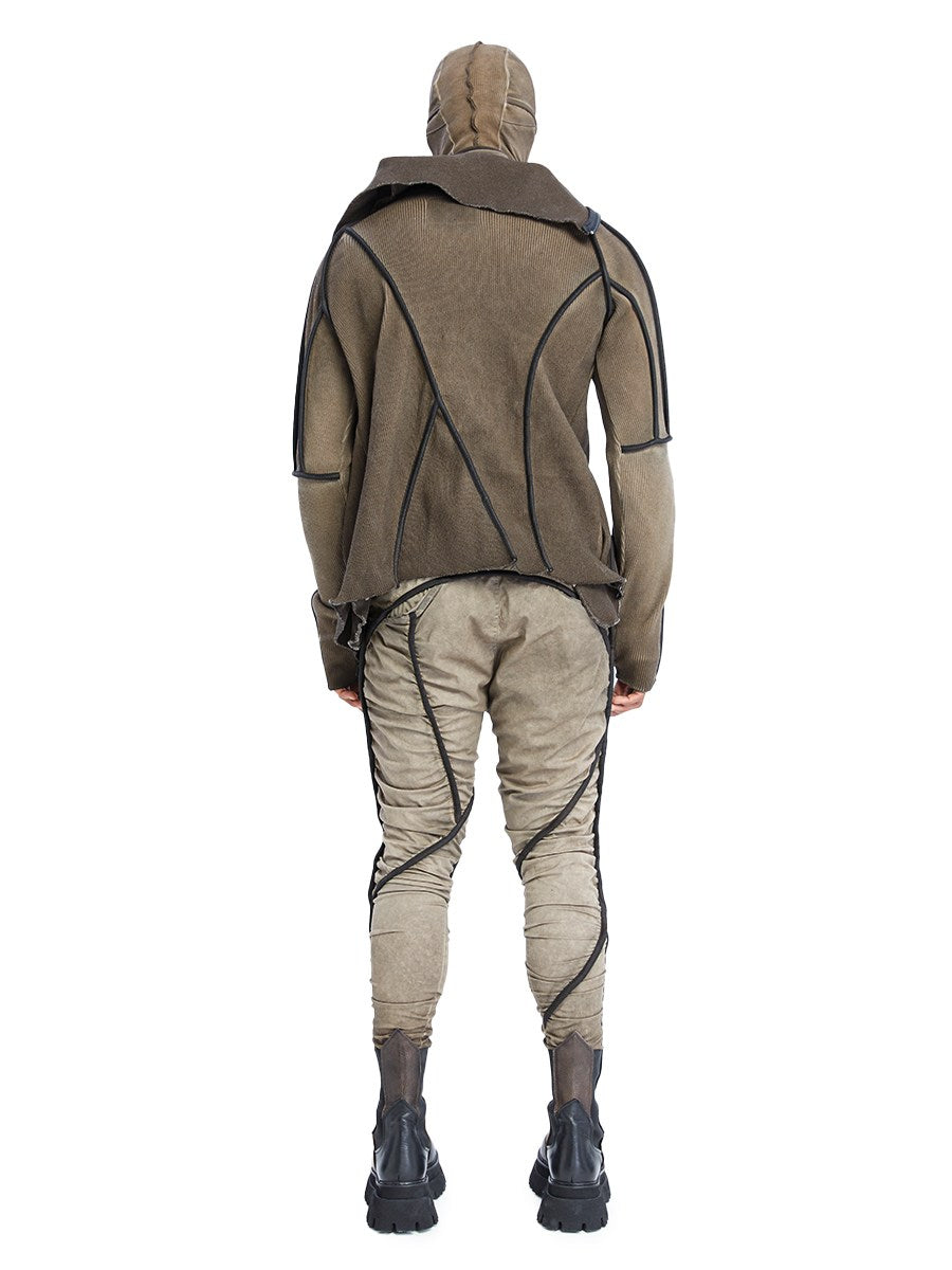 BROKEN LINE ZIP-UP TOP