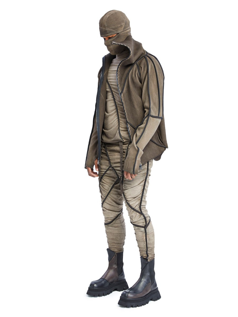 BROKEN LINE ZIP-UP TOP
