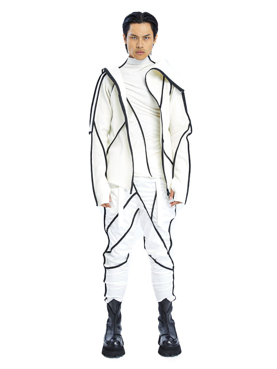BROKEN LINE ZIP-UP TOP