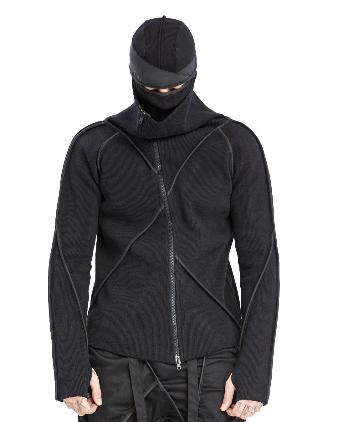 BROKEN LINE ZIP-UP TOP