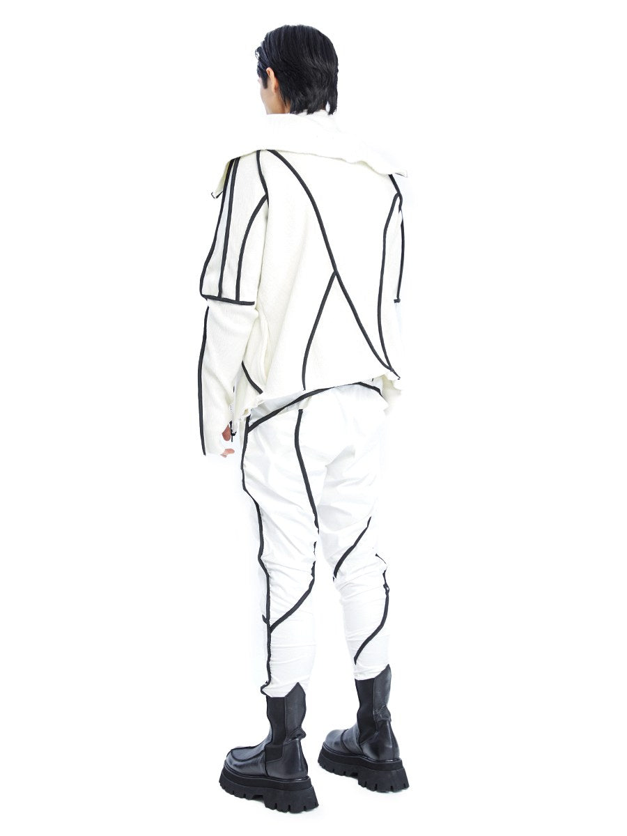 BROKEN LINE ZIP-UP TOP