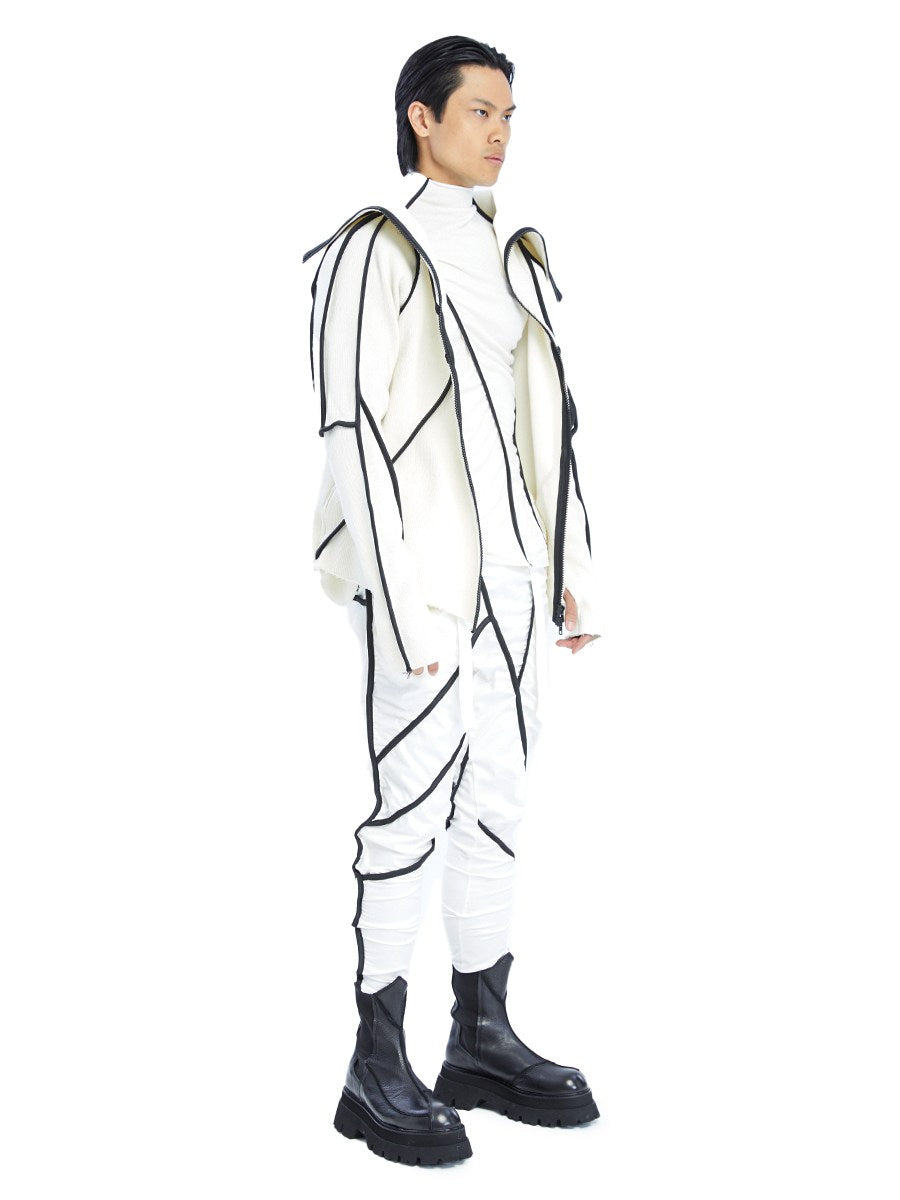 BROKEN LINE ZIP-UP TOP