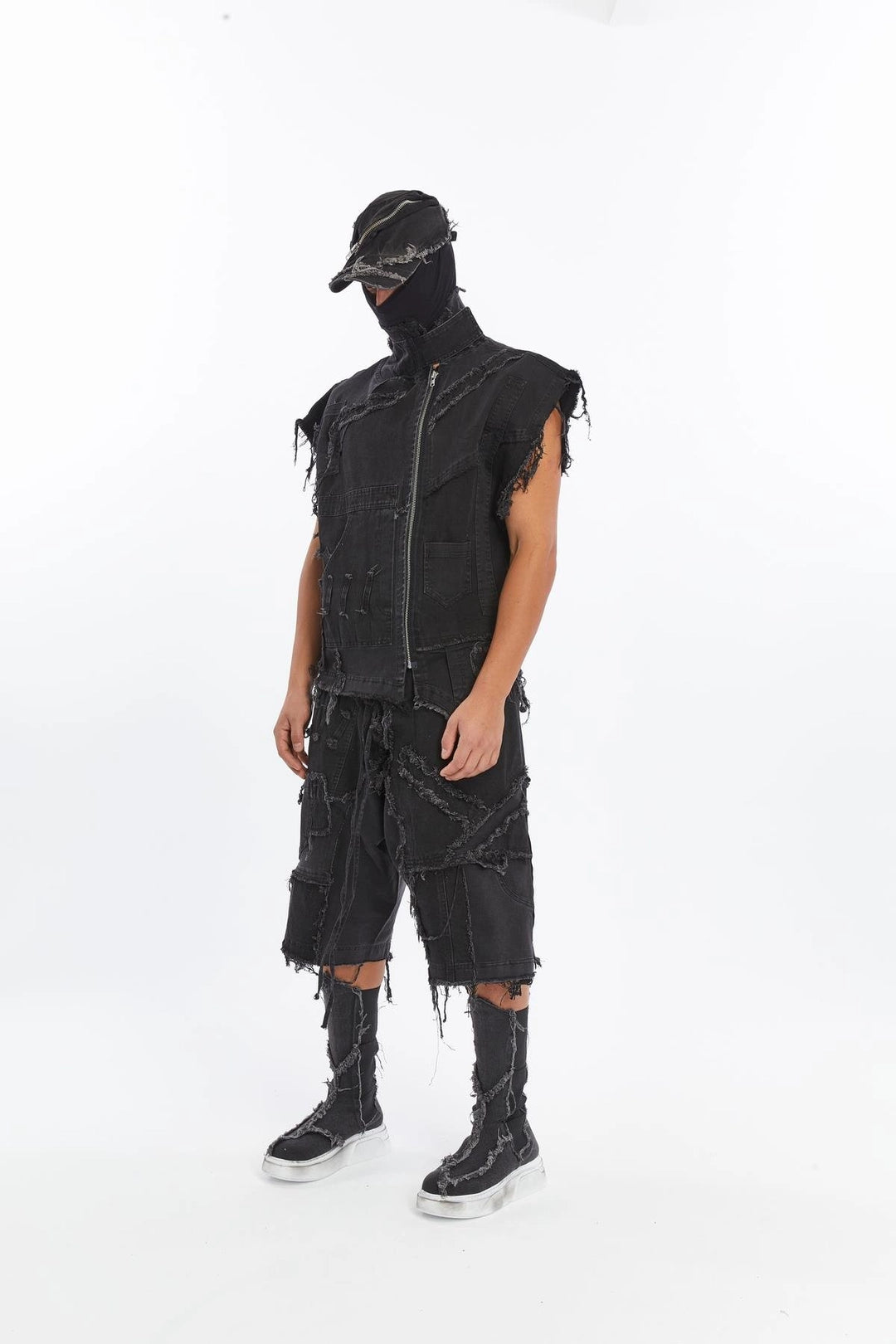 ACID BLACK DIRTY PIECED VEST