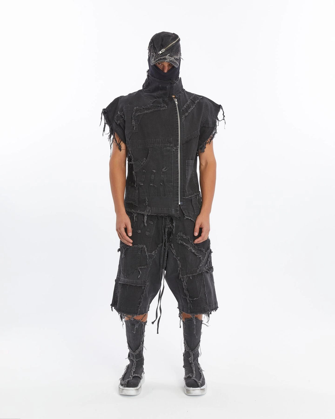 ACID BLACK DIRTY PIECED VEST