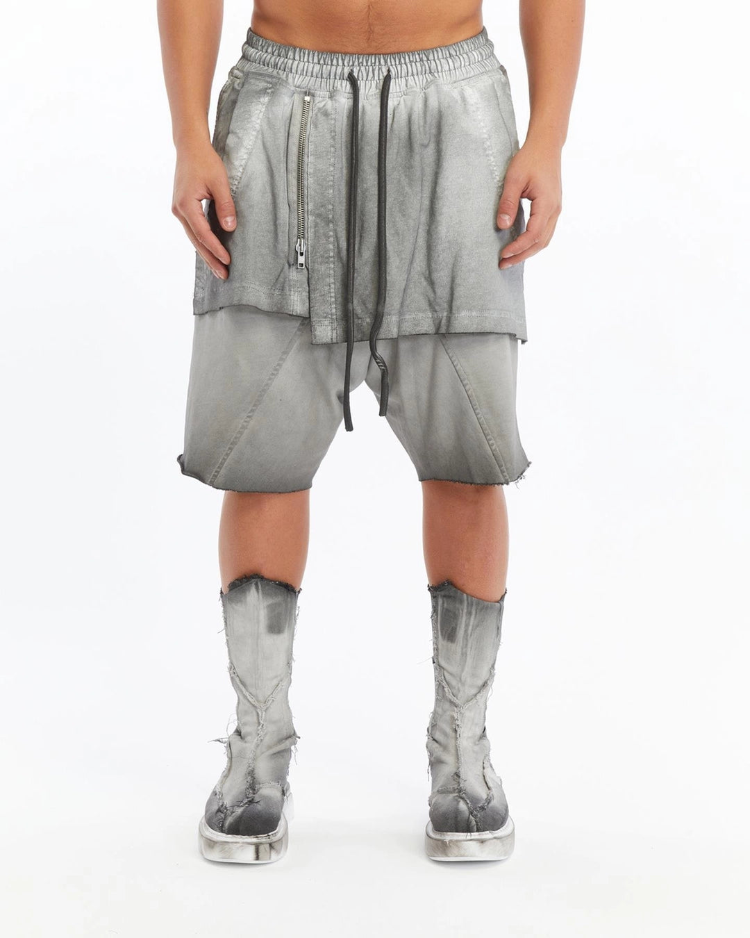 GREY DOUBLE FLAP CAPRI