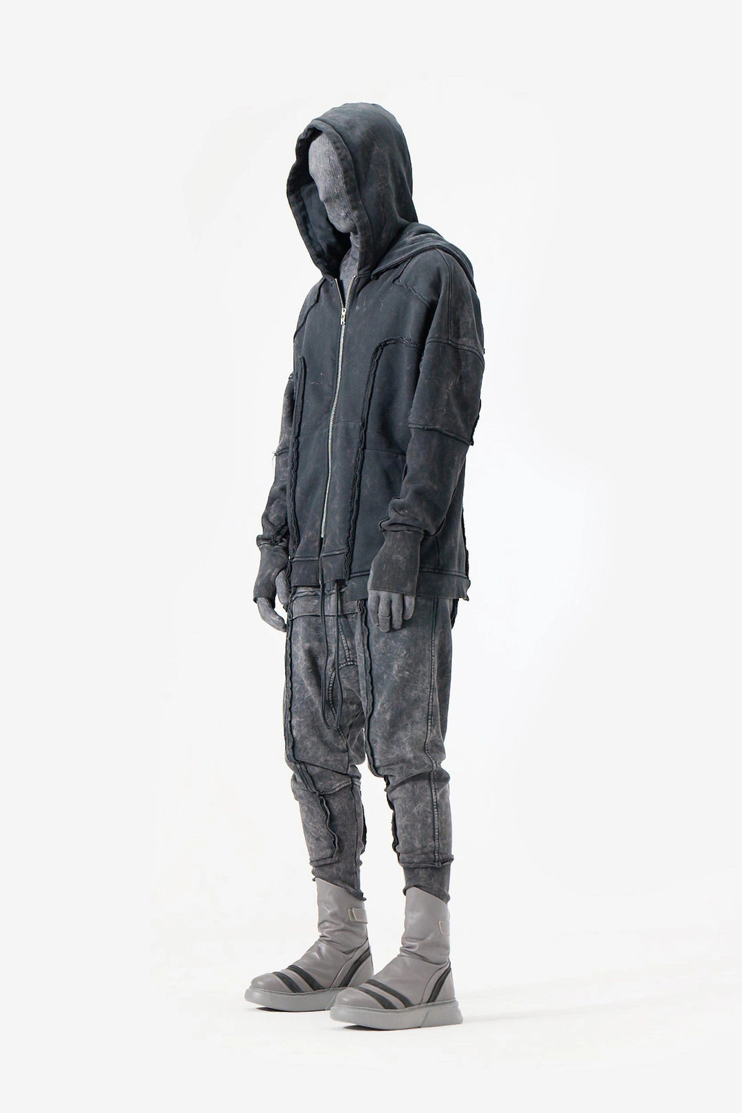 ACID BLACK DOUBLE HOODED JACKET