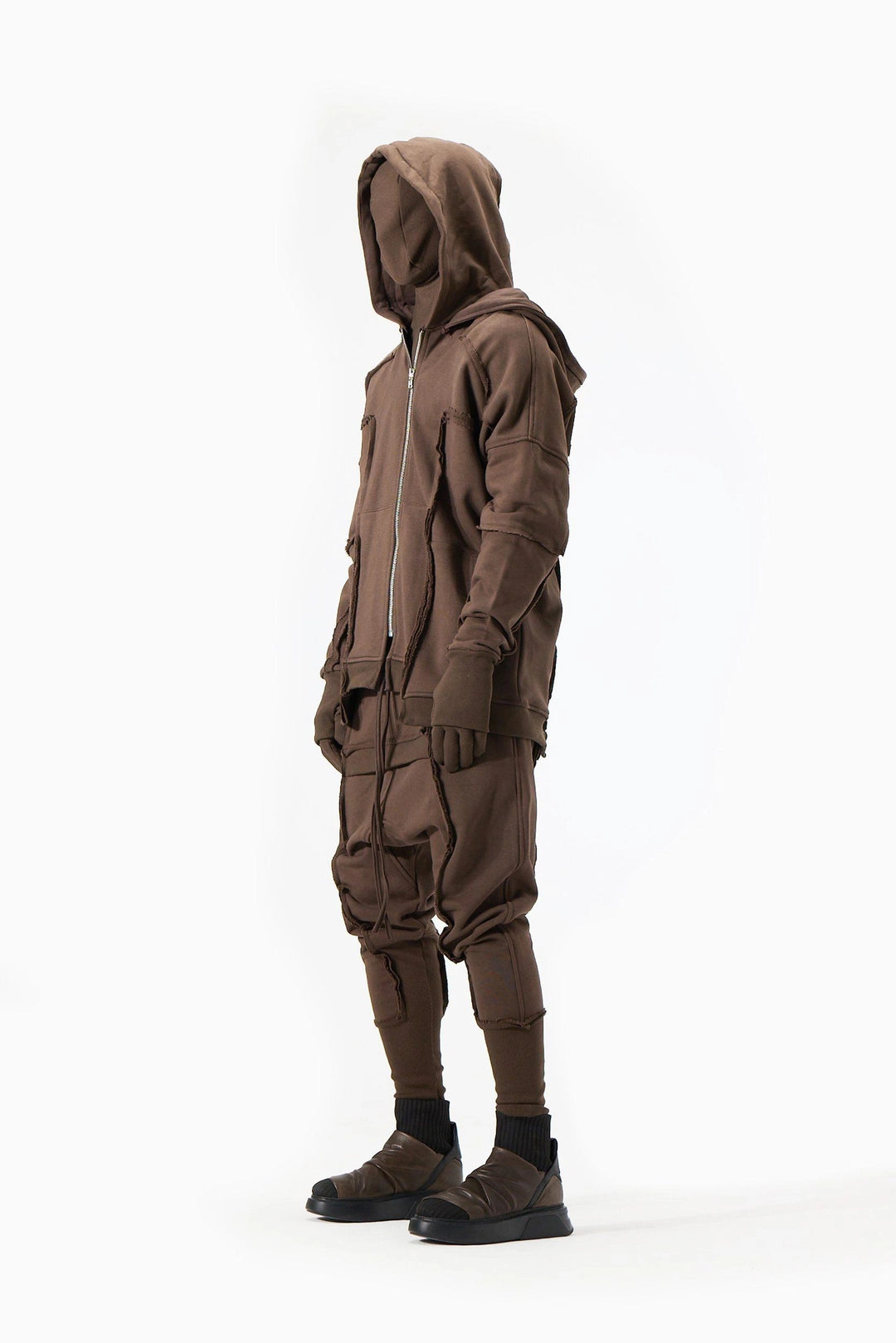 BROWN DOUBLE HOODED JACKET
