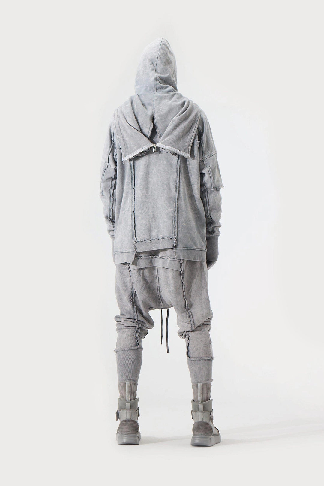 ACID GREY DOUBLE HOODED JACKET
