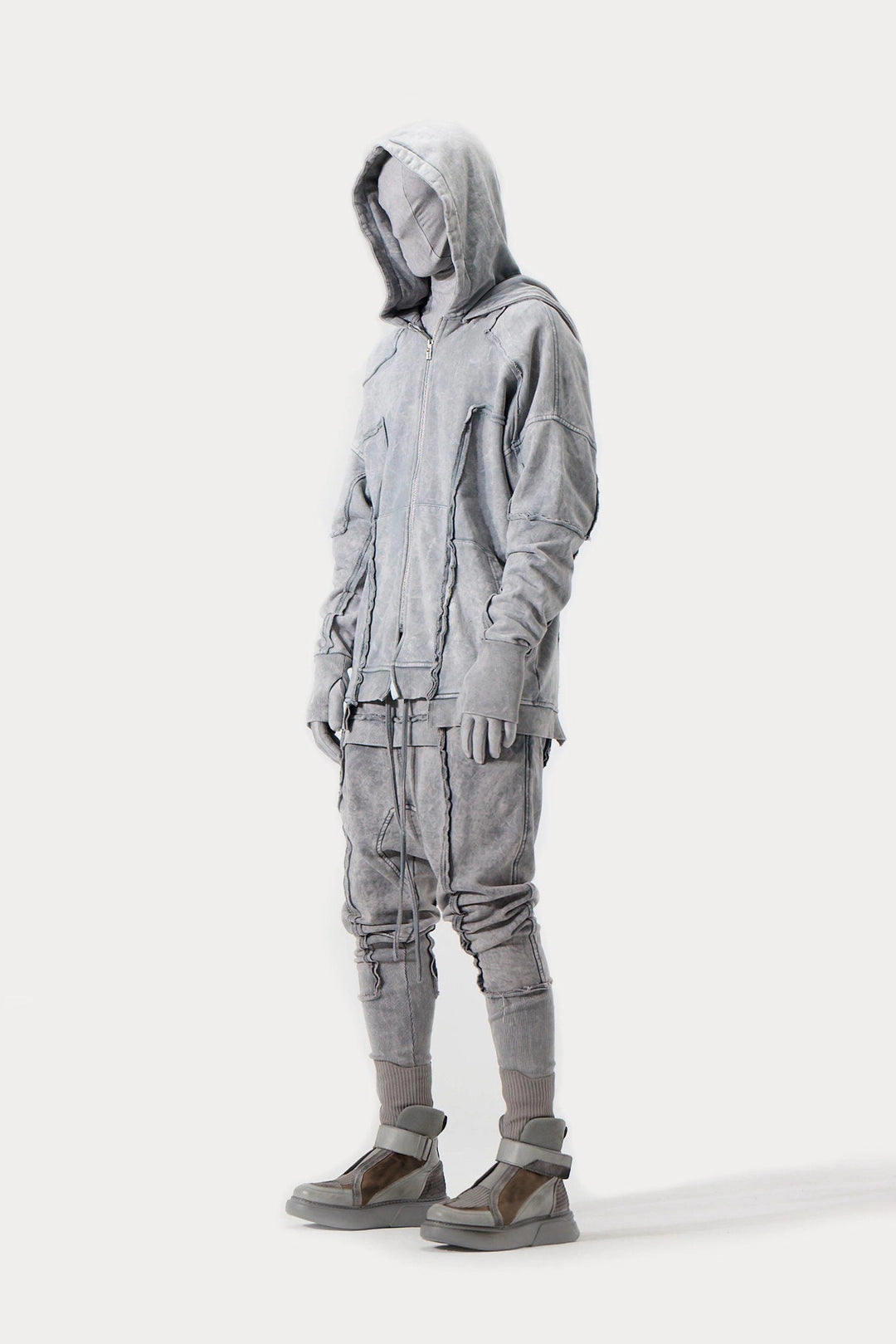 ACID GREY DOUBLE HOODED JACKET