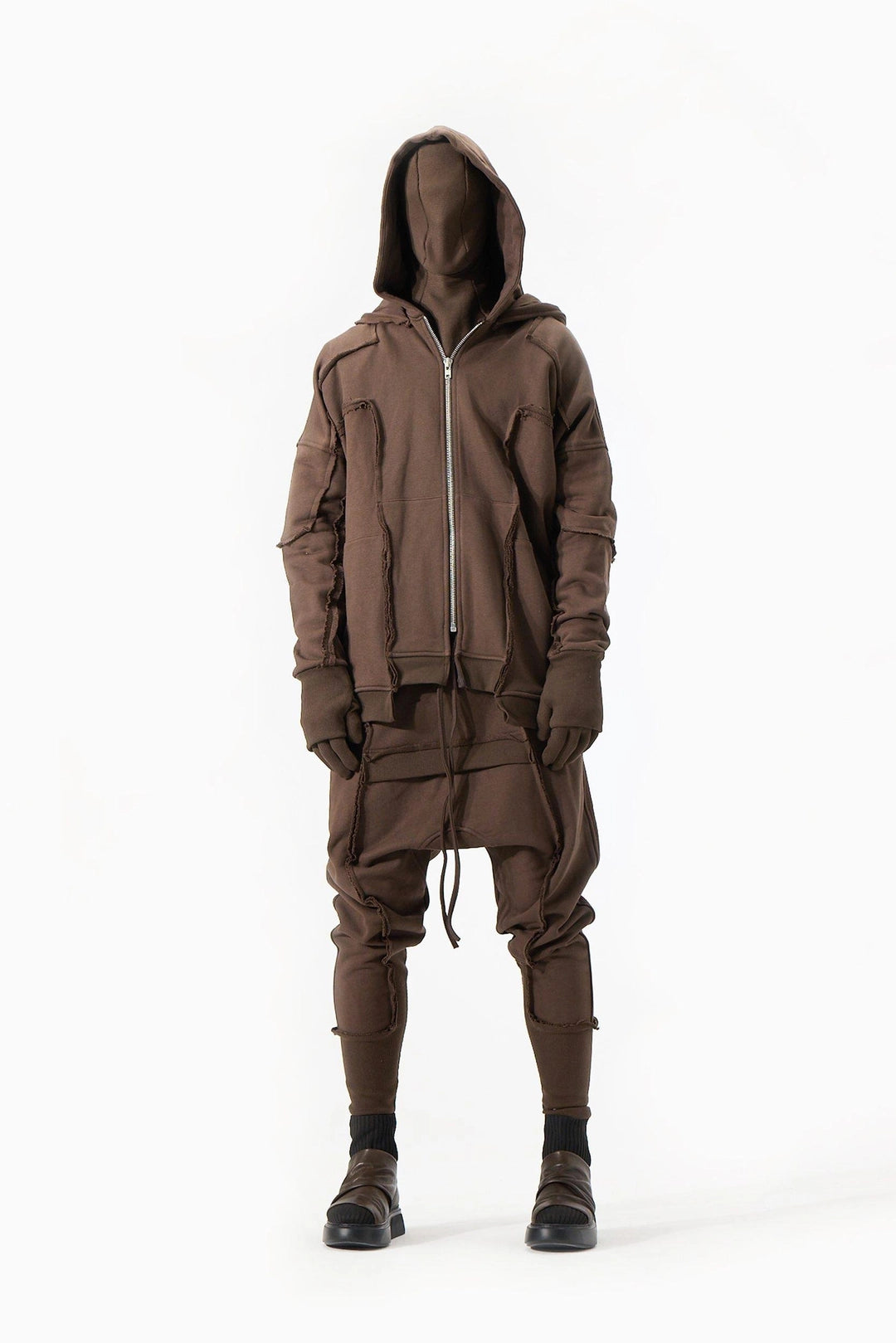BROWN DOUBLE HOODED JACKET