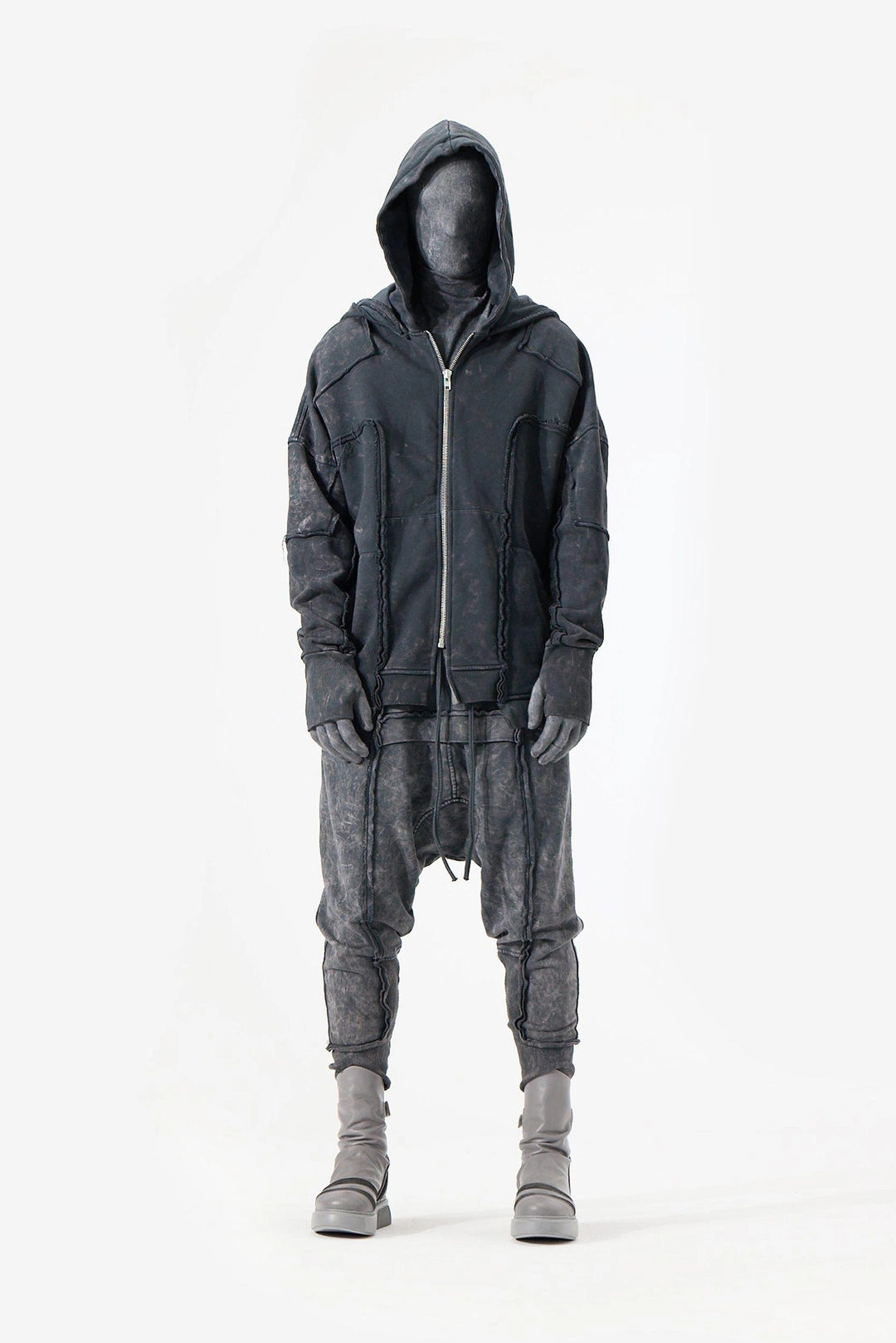 ACID BLACK DOUBLE HOODED JACKET