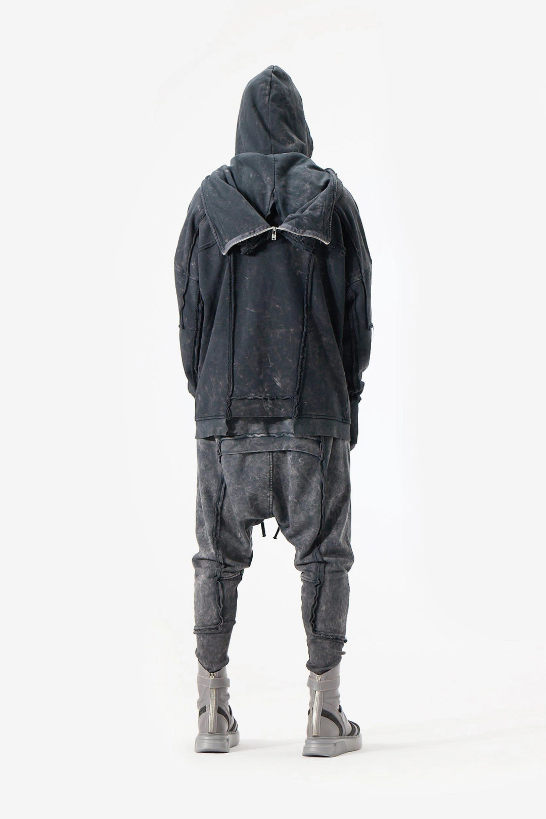 ACID BLACK DOUBLE HOODED JACKET