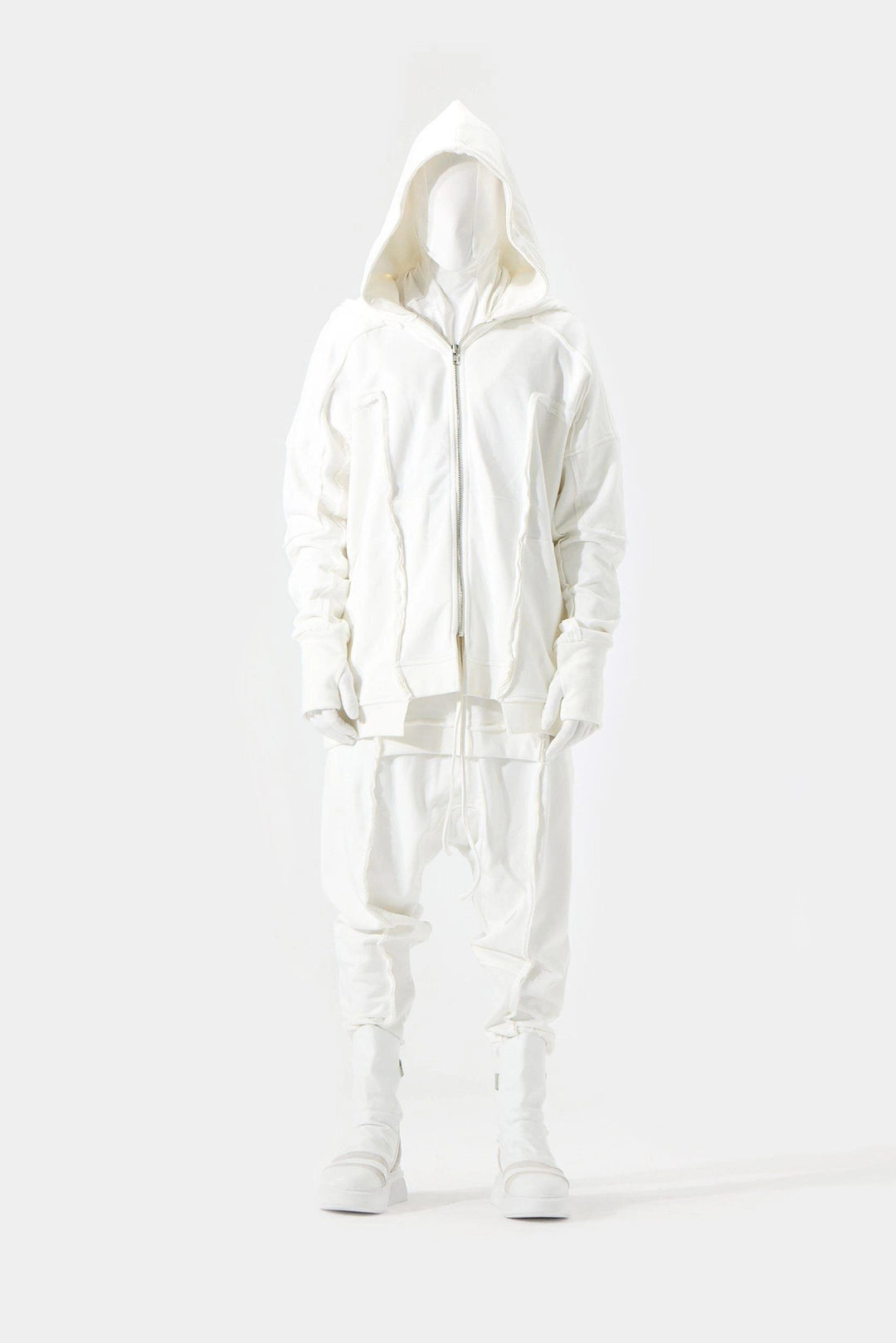 WHITE DOUBLE HOODED JACKET