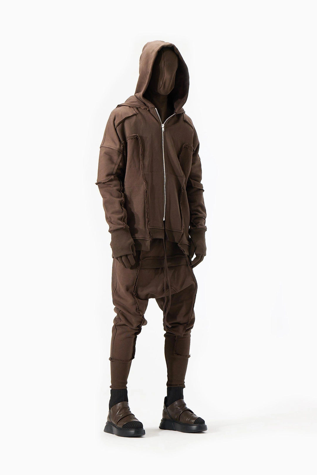 BROWN DOUBLE HOODED JACKET
