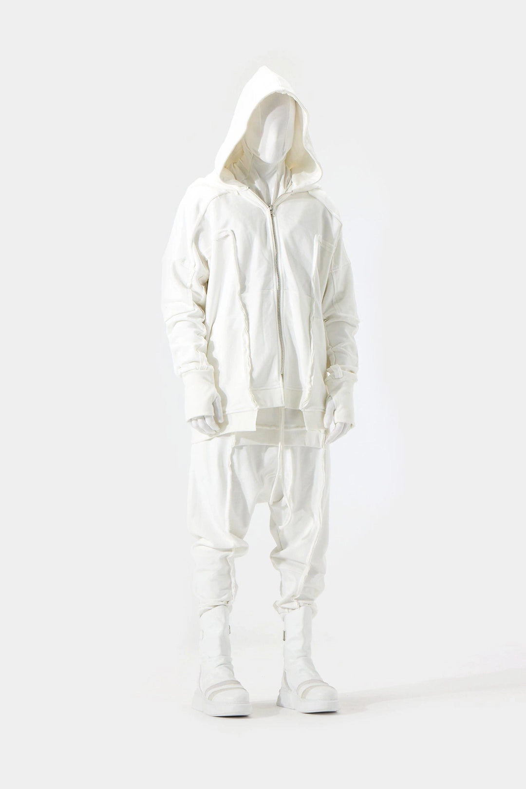 WHITE DOUBLE HOODED JACKET