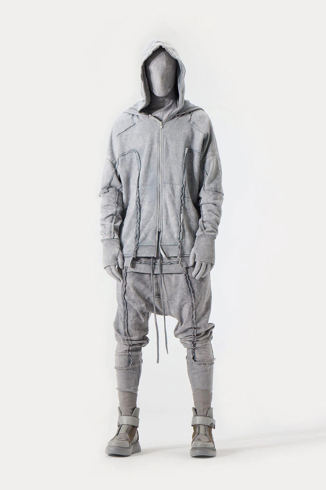 ACID GREY DOUBLE HOODED JACKET