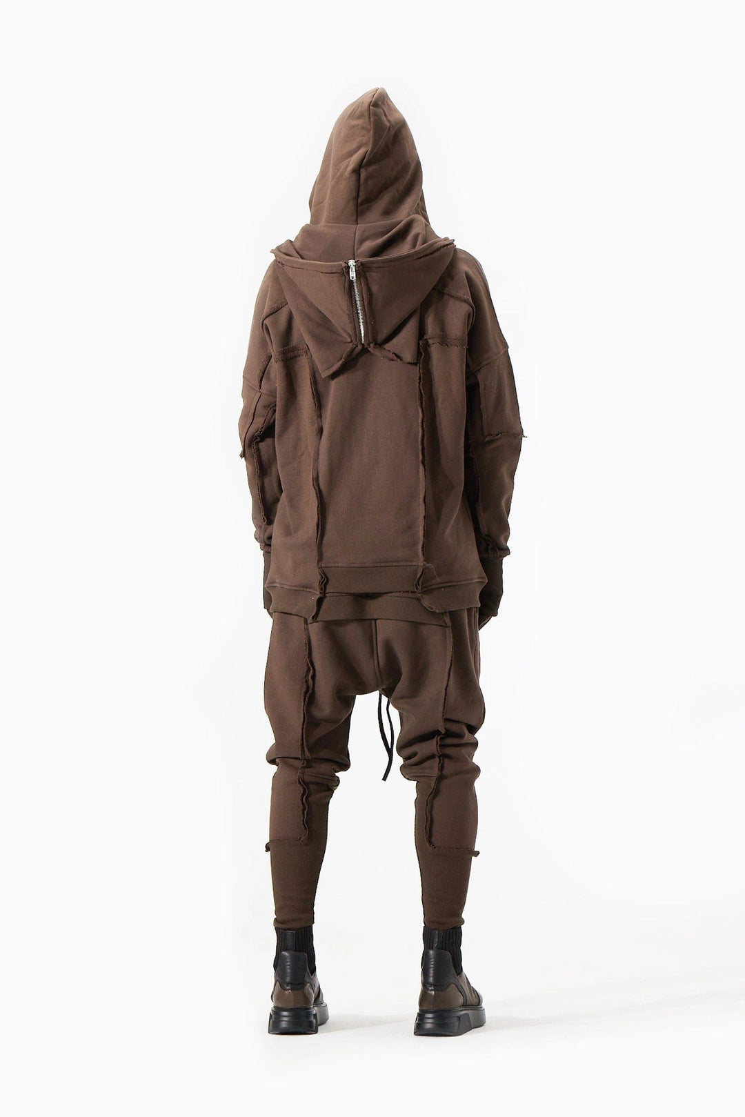 BROWN DOUBLE HOODED JACKET