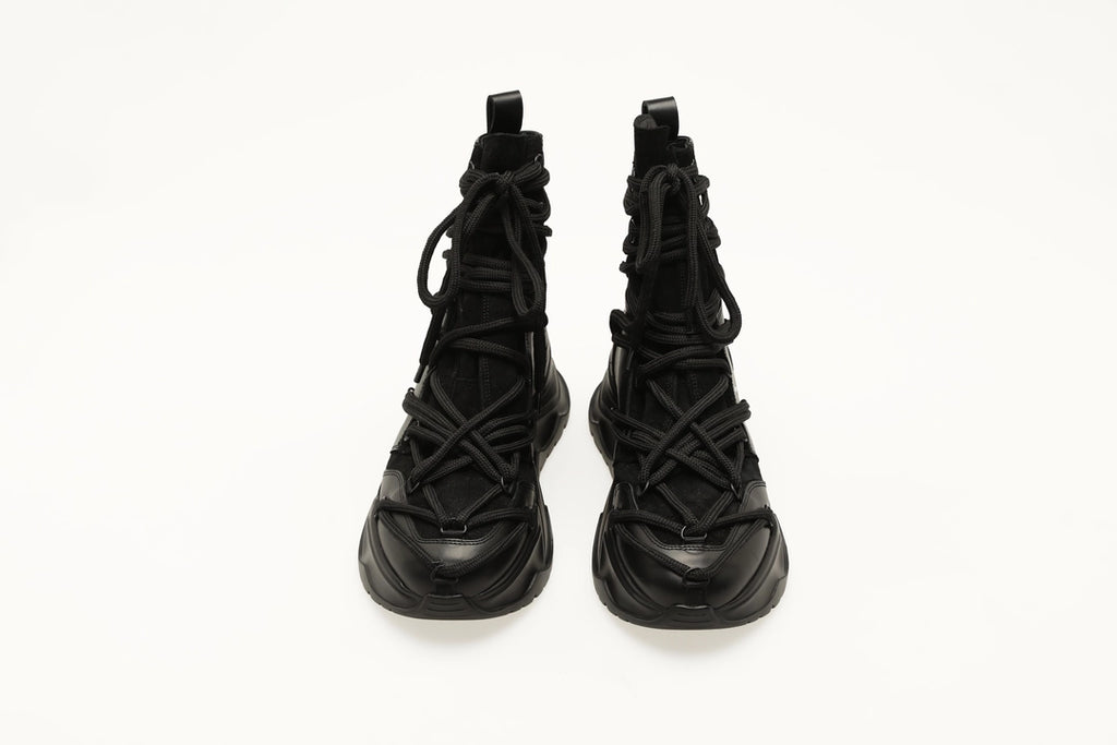 BLACK LONG STRING SHOES