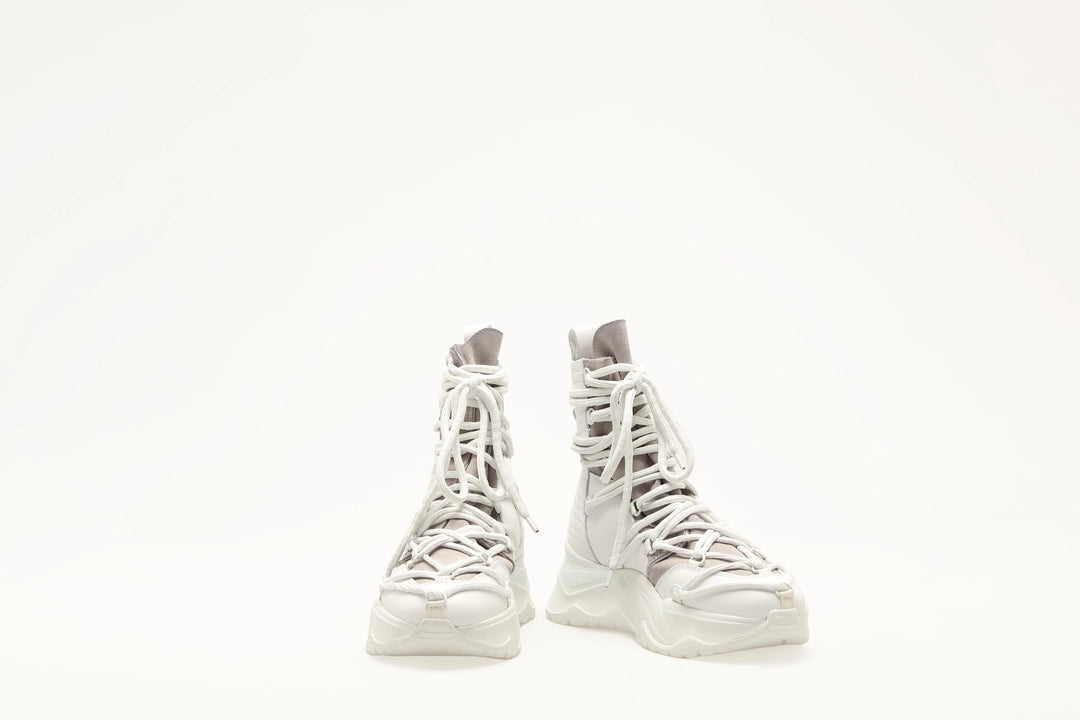 GREI/WHITE LONG STRING SHOES