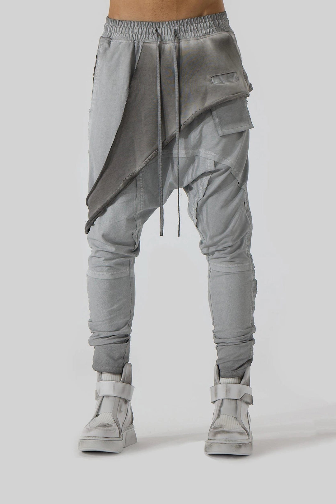 GREY PIECED PANT