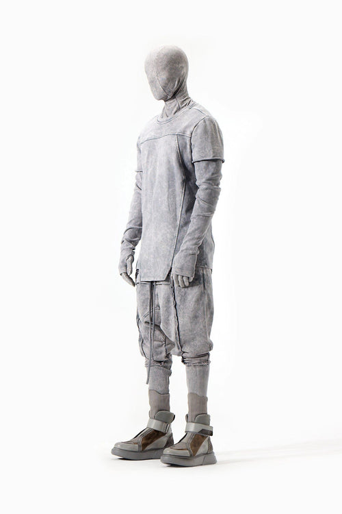 ACID GREY PIECED SWEATSHIRT