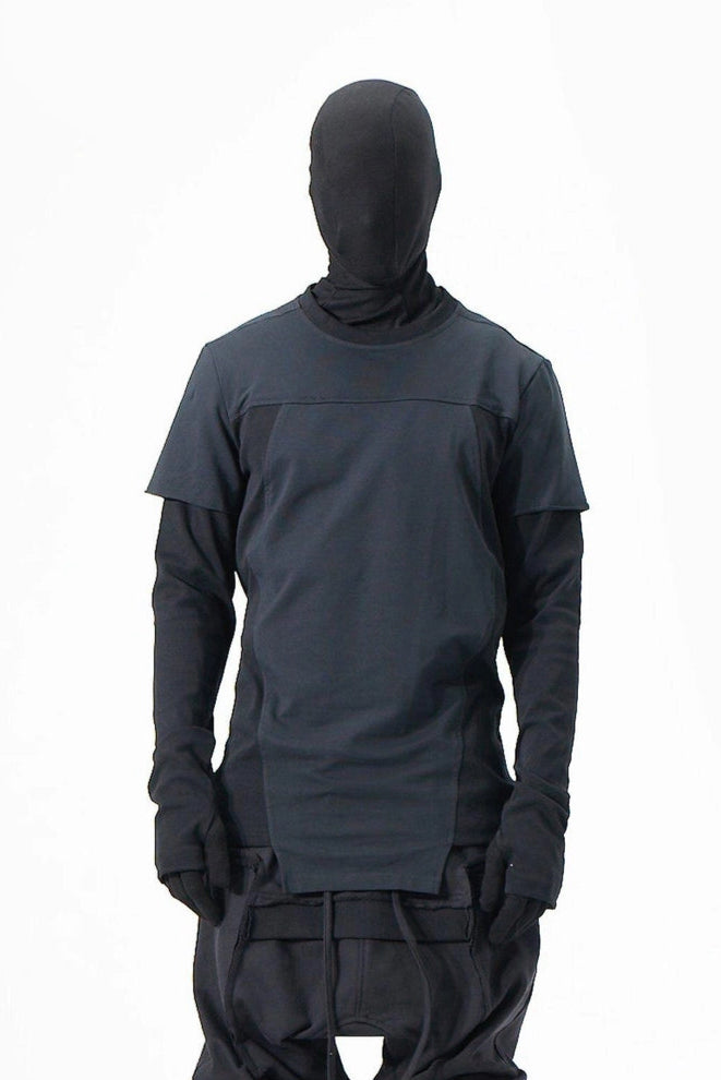 BLACK PIECED SWEATSHIRT