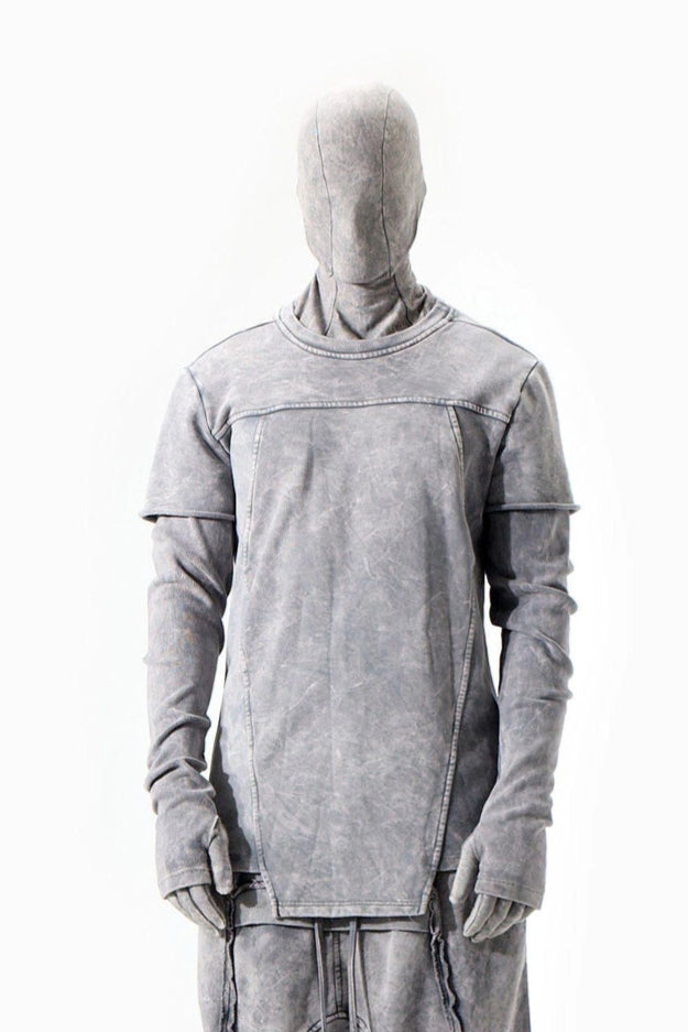 ACID GREY PIECED SWEATSHIRT