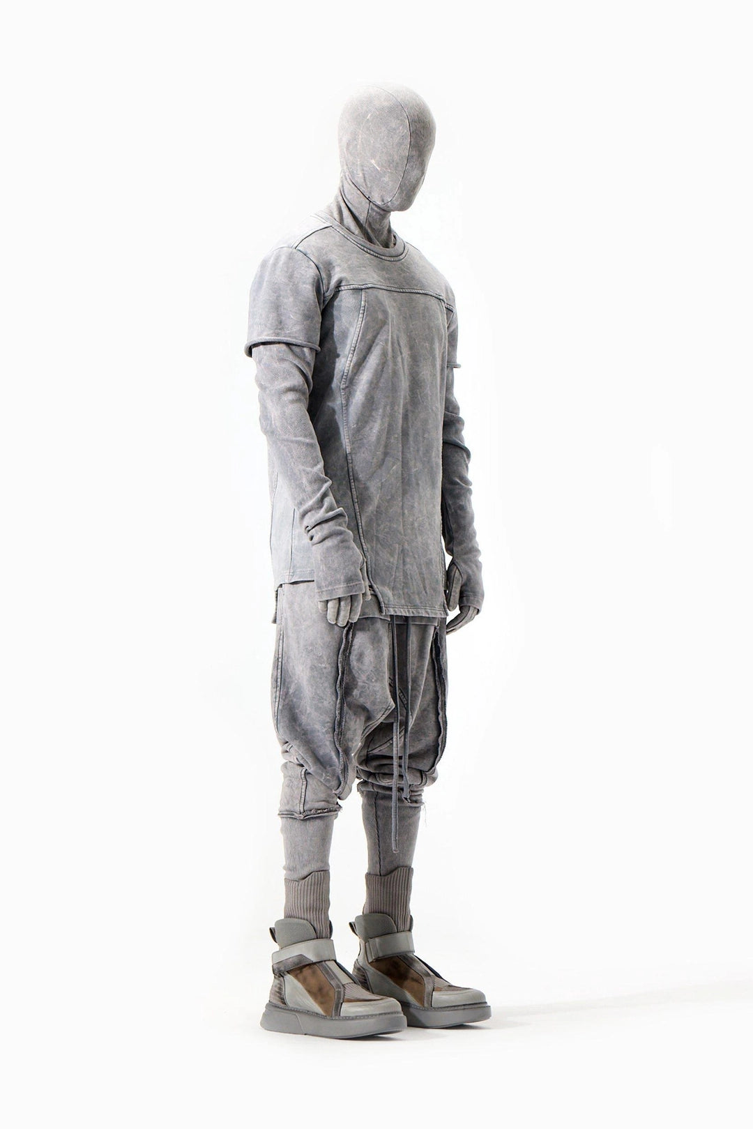 ACID GREY PIECED SWEATSHIRT
