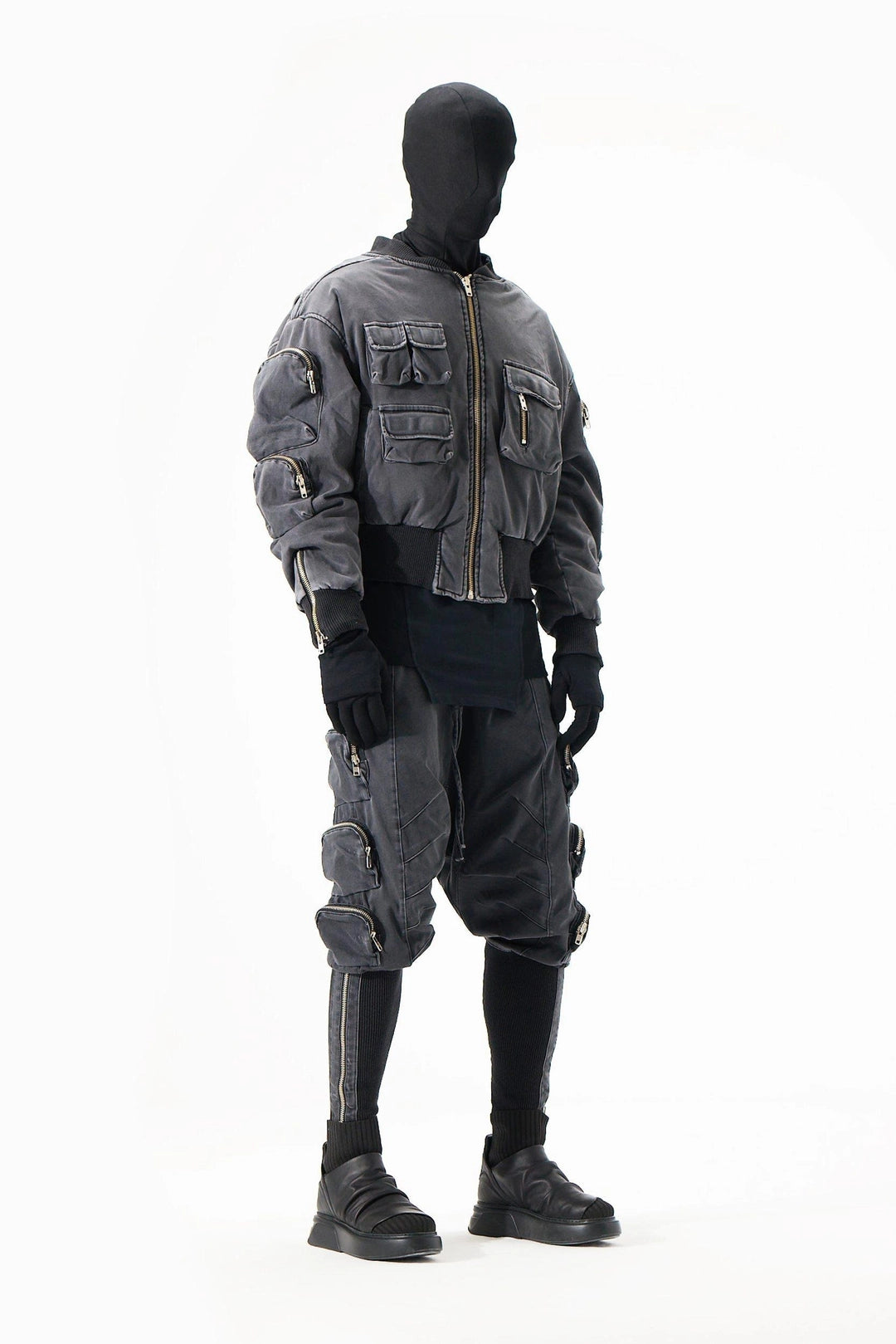 ACID BLACK POCKETS BOMBER JACKET