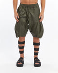 KHAKI PUFFER SHORTS