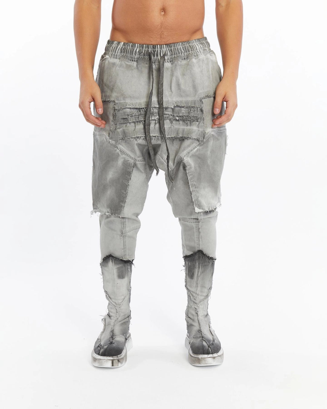 GREY RIBBED PANT