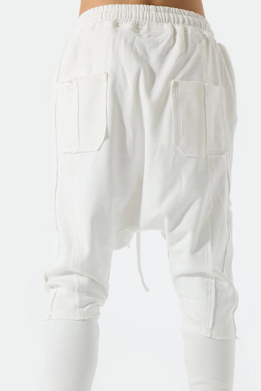 WHITE RIBBED PANT