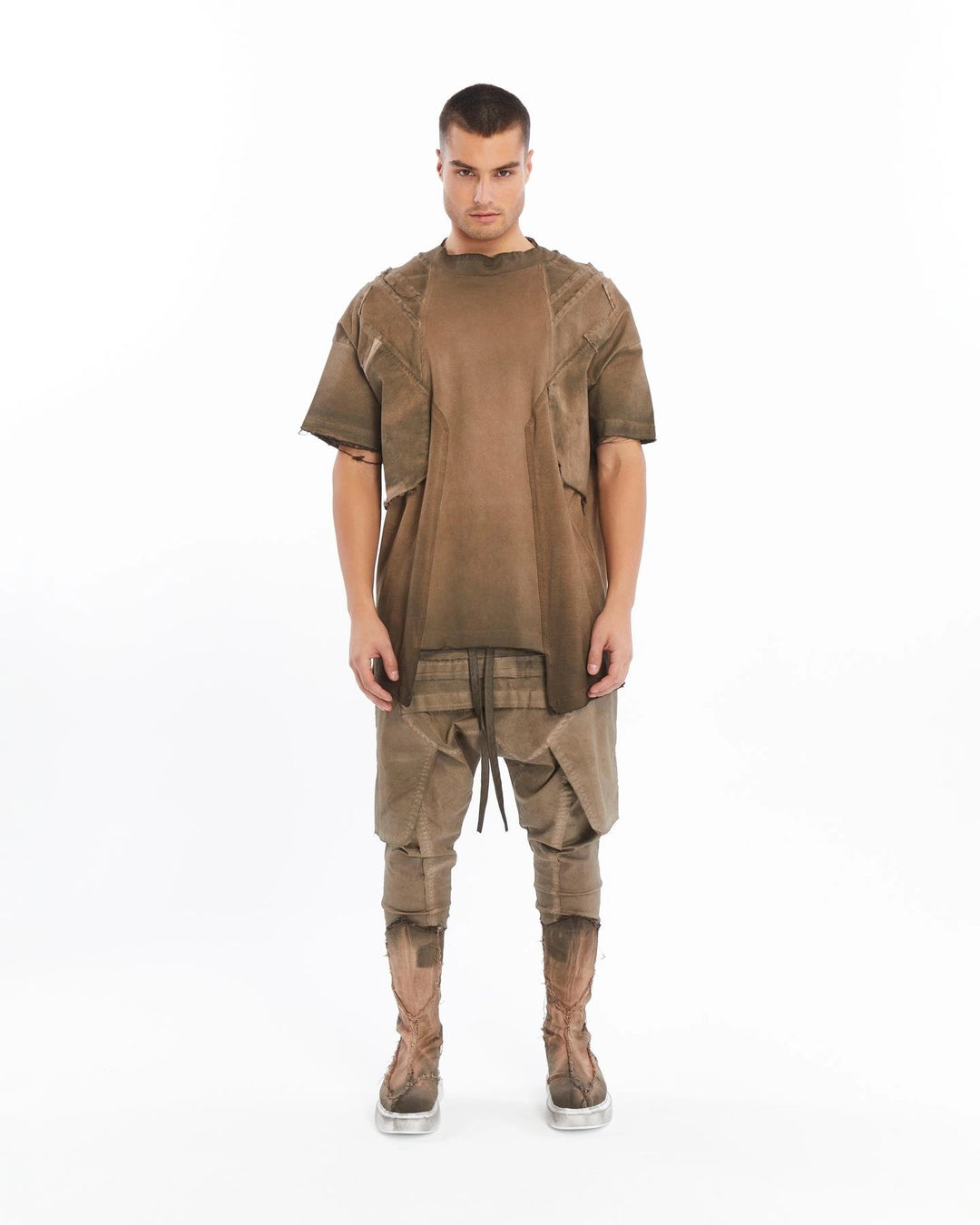 BROWN RIBBED PANT