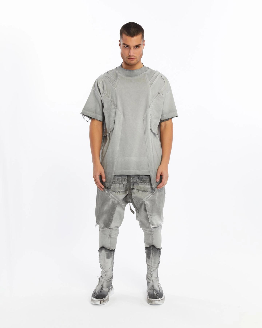 GREY RIBBED PANT